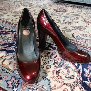 Stuart Weitzman Dark Red Patent Leather Pumps, 8